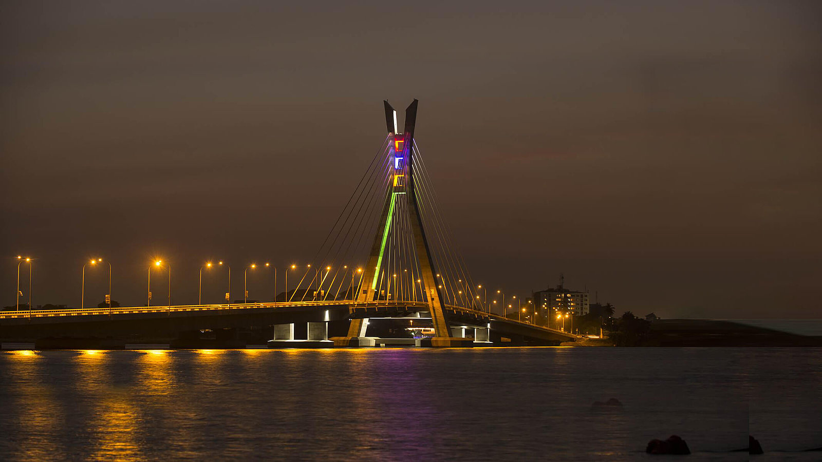 Lekki-Ikoyi Bridge at night